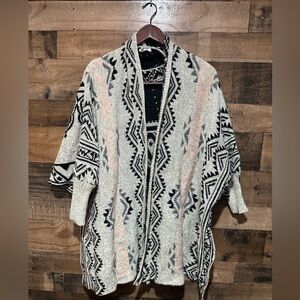 Maurice’s M/L cocoon wrap sweater Aztec women’s cardigan